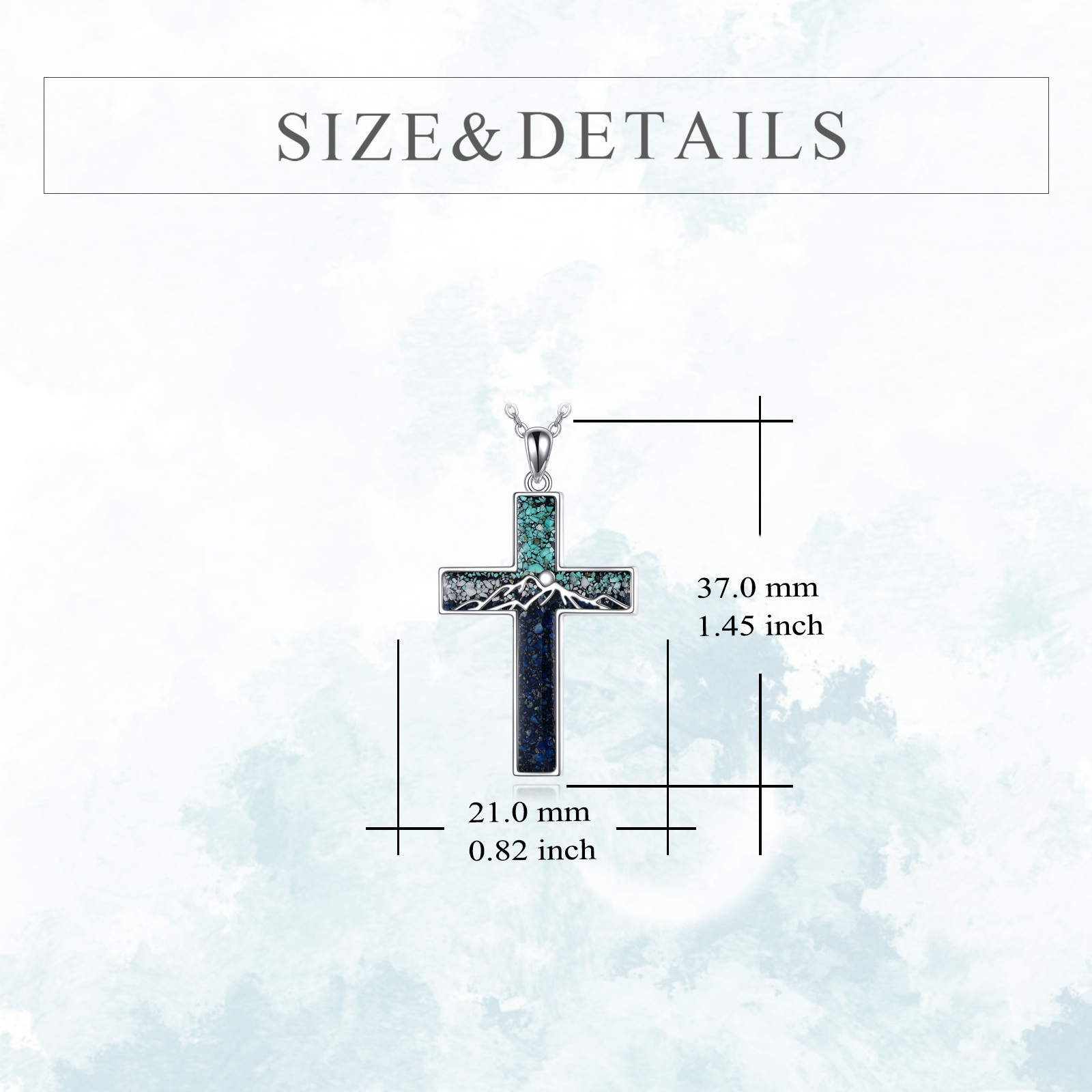 Women's Sterling Silver Mountain Cross Necklace